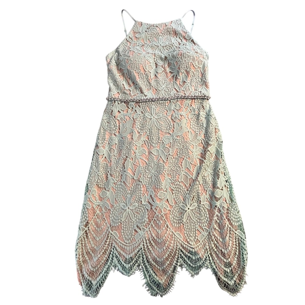 City Triangles Juniors Mint Green Lace Overlay Graduation Easter Prom Size 7